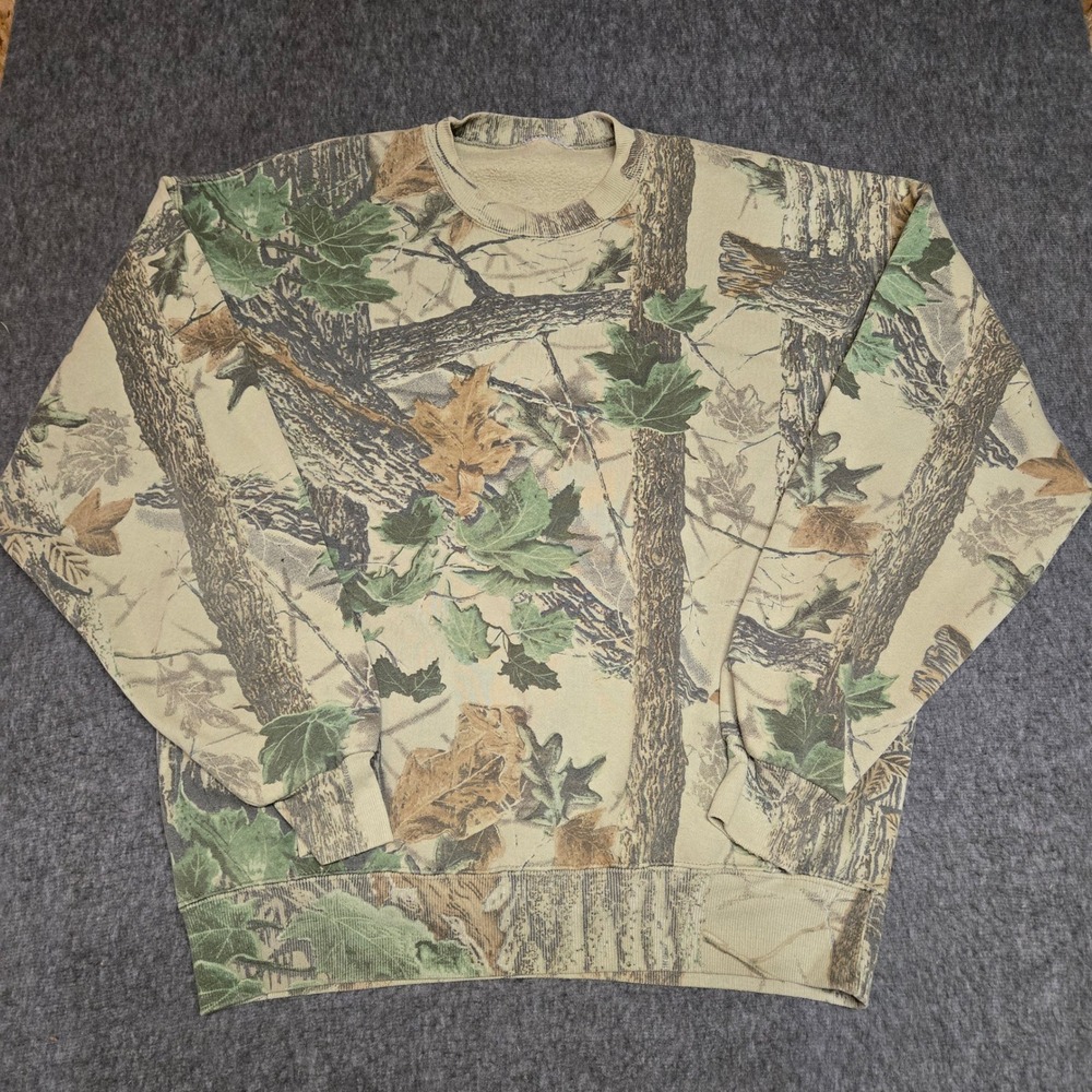 Vintage Jerzees Realtree Sweatshirt Mens XL Camouflage Hunting Pullover